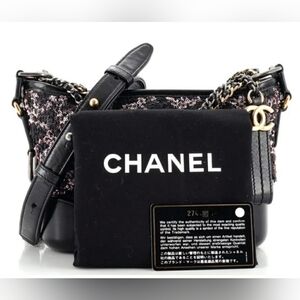 EUC Authentic Chanel Small Gabrielle Coco Matte Black with Pink CC Sequins